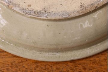 アンティーク雑貨　明治大正期　益子焼　アンティーク石皿(和食器)(1)