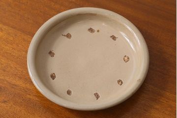 アンティーク雑貨　明治大正期　益子焼　アンティーク石皿(和食器)(2)
