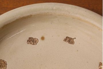 アンティーク雑貨　明治大正期　益子焼　アンティーク石皿(和食器)(2)