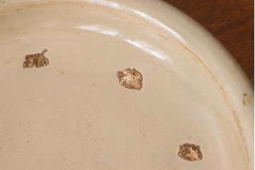 アンティーク雑貨　明治大正期　益子焼　アンティーク石皿(和食器)(2)