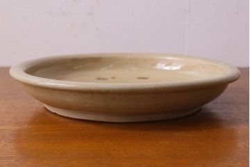 アンティーク雑貨　明治大正期　益子焼　アンティーク石皿(和食器)(2)