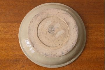 アンティーク雑貨　明治大正期　益子焼　アンティーク石皿(和食器)(2)