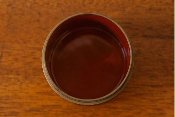 アンティーク雑貨　明治期　松竹梅鶴亀図　木製重香合・蒔絵(小物収納箱、茶道具)