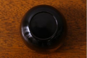 アンティーク雑貨　明治大正期　鶴蒔絵　木製棗(なつめ、茶道具)