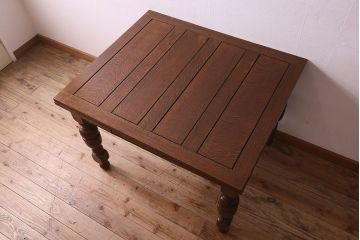 アンティーク家具　イギリスアンティーク　オーク材　シックなドローリーフテーブル(エクステンションテーブル、ダイニングテ  ーブル)