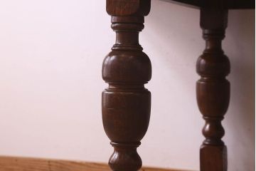 アンティーク家具　イギリスアンティーク　オーク材　シックなドローリーフテーブル(エクステンションテーブル、ダイニングテ  ーブル)