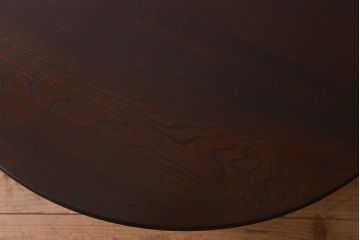レトロ家具　昭和レトロ　深みのある色味が素敵な丸ちゃぶ台(座卓、ローテーブル、折り畳みテーブル)