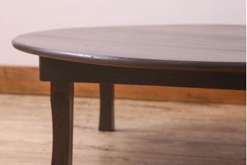 レトロ家具　昭和レトロ　深みのある色味が素敵な丸ちゃぶ台(座卓、ローテーブル、折り畳みテーブル)