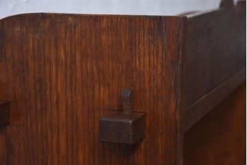 アンティーク家具　和製アンティーク　古い栓材の質感が味のあるブックシェルフ(本棚、飾り棚、ディスプレイラック、 ウッドシェルフ)