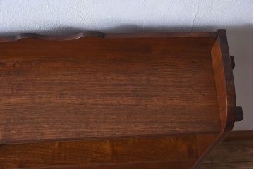 アンティーク家具　和製アンティーク　古い栓材の質感が味のあるブックシェルフ(本棚、飾り棚、ディスプレイラック、 ウッドシェルフ)