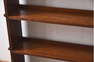 アンティーク家具　和製アンティーク　古い栓材の質感が味のあるブックシェルフ(本棚、飾り棚、ディスプレイラック、 ウッドシェルフ)