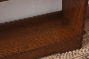 アンティーク家具　和製アンティーク　古い栓材の質感が味のあるブックシェルフ(本棚、飾り棚、ディスプレイラック、 ウッドシェルフ)