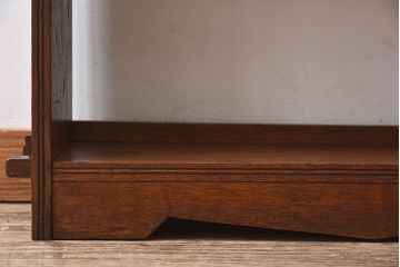 アンティーク家具　和製アンティーク　古い栓材の質感が味のあるブックシェルフ(本棚、飾り棚、ディスプレイラック、 ウッドシェルフ)