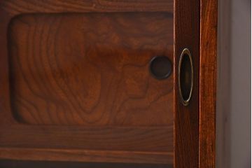 アンティーク家具　和製アンティーク　上手物!三方ケヤキ材の上質な茶箪笥(収納棚、茶棚、戸棚)
