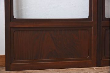 和モダン　ダイヤガラス　クリアガラス　ヒノキ材　上品なデザインのガラス帯格子戸4枚セット(格子戸、引き戸、ガラス戸)