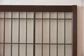 和モダン　ダイヤガラス　クリアガラス　ヒノキ材　上品なデザインのガラス帯格子戸4枚セット(格子戸、引き戸、ガラス戸)