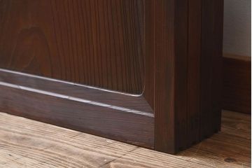 和モダン　ダイヤガラス　クリアガラス　ヒノキ材　上品なデザインのガラス帯格子戸4枚セット(格子戸、引き戸、ガラス戸)