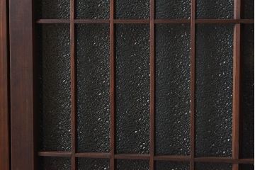 和モダン　ダイヤガラス　クリアガラス　ヒノキ材　上品なデザインのガラス帯格子戸4枚セット(格子戸、引き戸、ガラス戸)