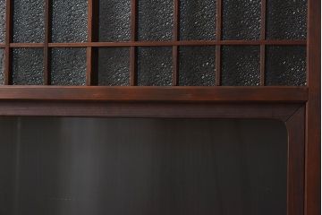 和モダン　ダイヤガラス　クリアガラス　ヒノキ材　上品なデザインのガラス帯格子戸4枚セット(格子戸、引き戸、ガラス戸)