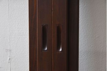 和モダン　ダイヤガラス　クリアガラス　ヒノキ材　上品なデザインのガラス帯格子戸4枚セット(格子戸、引き戸、ガラス戸)