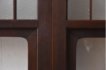 和モダン　ダイヤガラス　クリアガラス　ヒノキ材　上品なデザインのガラス帯格子戸4枚セット(格子戸、引き戸、ガラス戸)