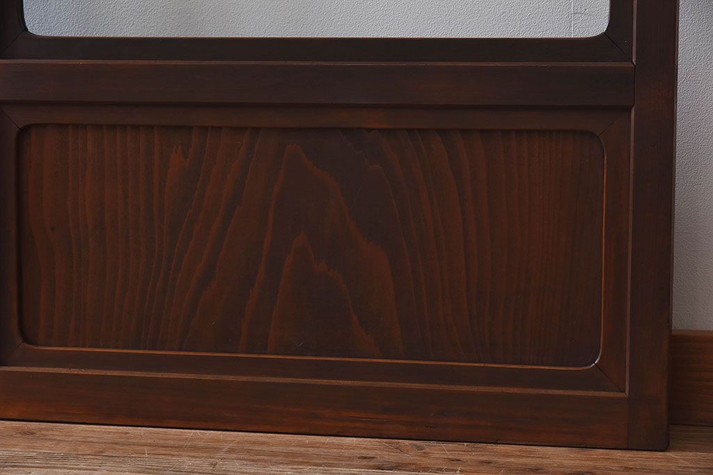 和モダン　ダイヤガラス　クリアガラス　ヒノキ材　上品なデザインのガラス帯格子戸4枚セット(格子戸、引き戸、ガラス戸)