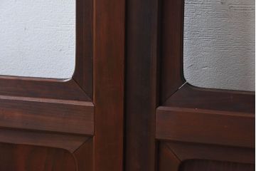 和モダン　ダイヤガラス　クリアガラス　ヒノキ材　上品なデザインのガラス帯格子戸4枚セット(格子戸、引き戸、ガラス戸)