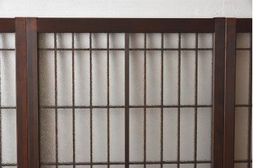 和モダン　ダイヤガラス　クリアガラス　ヒノキ材　上品なデザインのガラス帯格子戸4枚セット(格子戸、引き戸、ガラス戸)