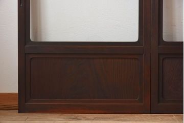 和モダン　ダイヤガラス　クリアガラス　ヒノキ材　上品なデザインのガラス帯格子戸4枚セット(格子戸、引き戸、ガラス戸)