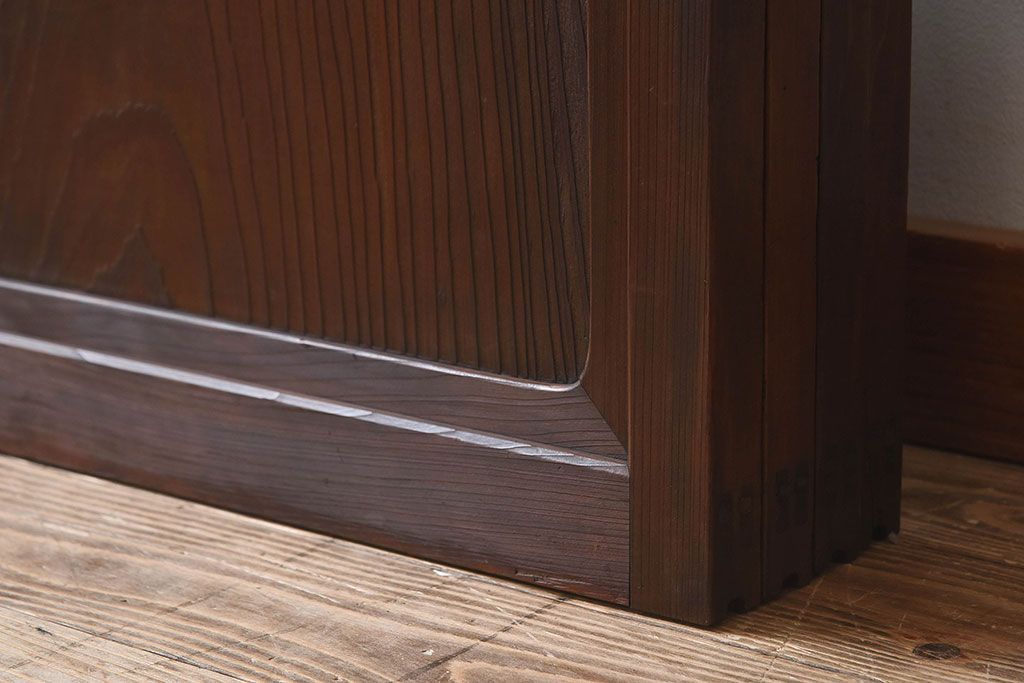 和モダン　ダイヤガラス　クリアガラス　ヒノキ材　上品なデザインのガラス帯格子戸4枚セット(格子戸、引き戸、ガラス戸)