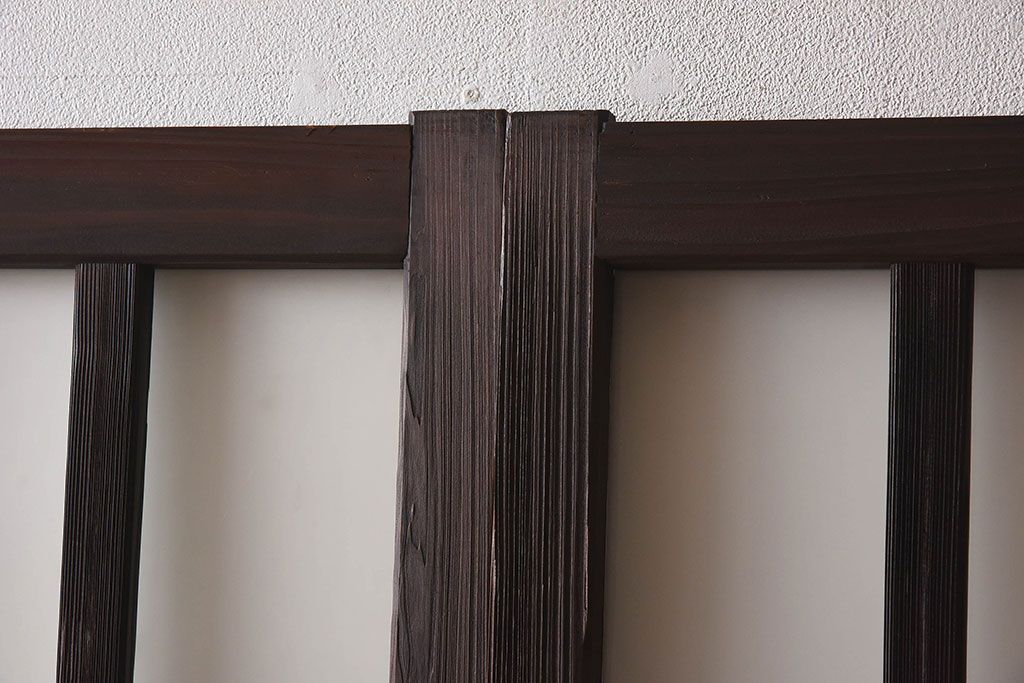 和製アンティーク　クリアガラス　すりガラス　モダンな雰囲気漂うガラス戸2枚セット(引き戸)です