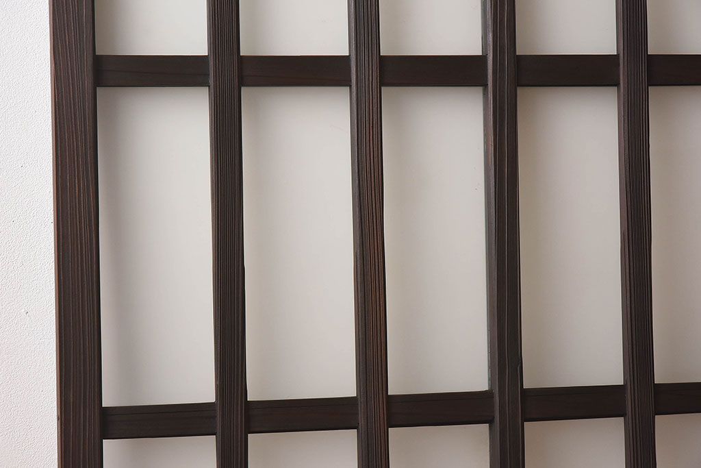 和製アンティーク　クリアガラス　すりガラス　モダンな雰囲気漂うガラス戸2枚セット(引き戸)です