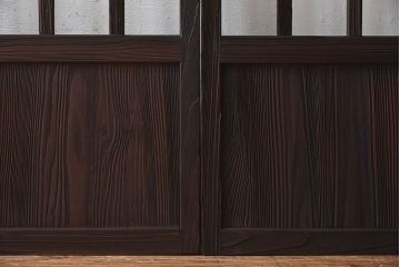 和製アンティーク　クリアガラス　すりガラス　モダンな雰囲気漂うガラス戸2枚セット(引き戸)です