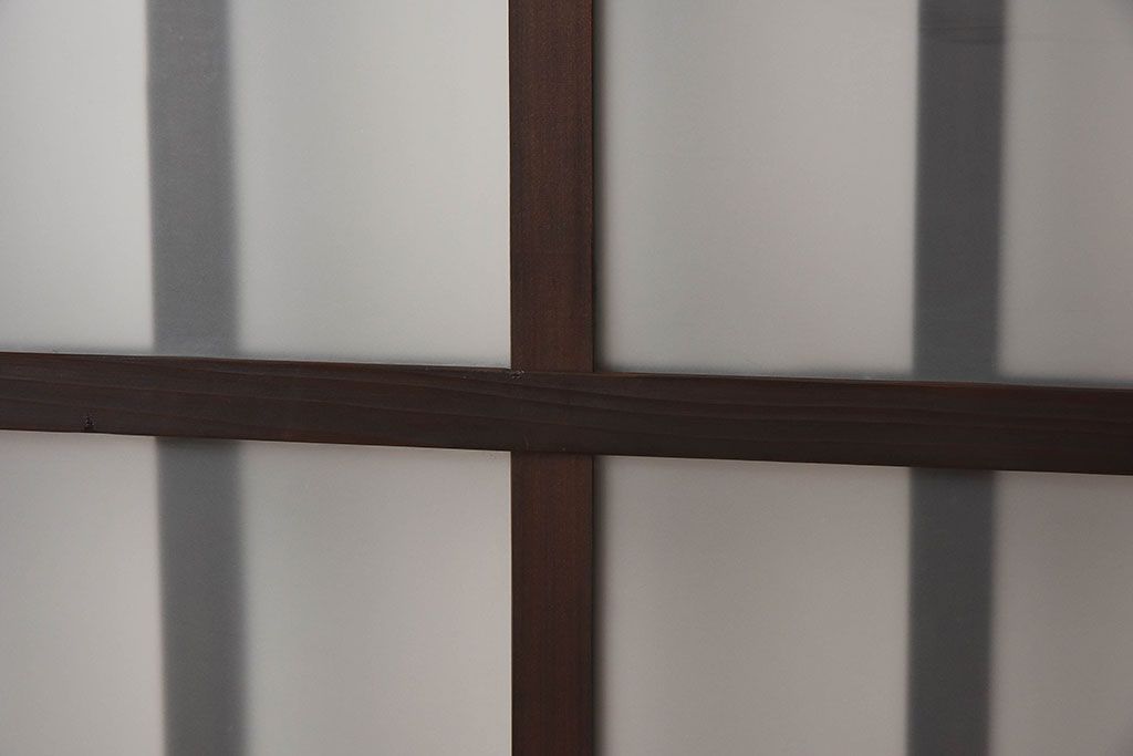 和製アンティーク　クリアガラス　すりガラス　モダンな雰囲気漂うガラス戸2枚セット(引き戸)です