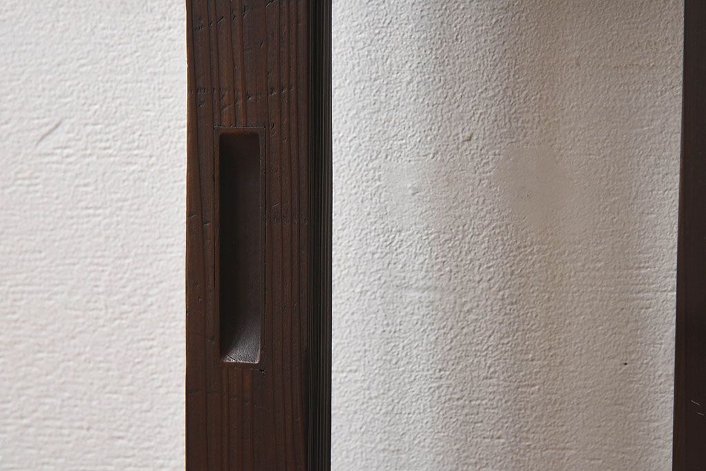 和製アンティーク　クリアガラス　すりガラス　モダンな雰囲気漂うガラス戸2枚セット(引き戸)です