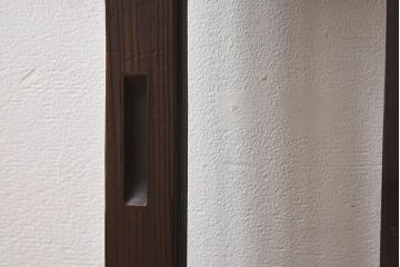 和製アンティーク　クリアガラス　すりガラス　モダンな雰囲気漂うガラス戸2枚セット(引き戸)です