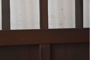 和製アンティーク　クリアガラス　すりガラス　モダンな雰囲気漂うガラス戸2枚セット(引き戸)です