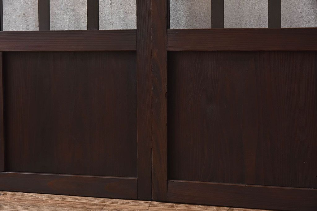 和製アンティーク　クリアガラス　すりガラス　モダンな雰囲気漂うガラス戸2枚セット(引き戸)です