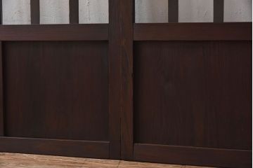 和製アンティーク　クリアガラス　すりガラス　モダンな雰囲気漂うガラス戸2枚セット(引き戸)です