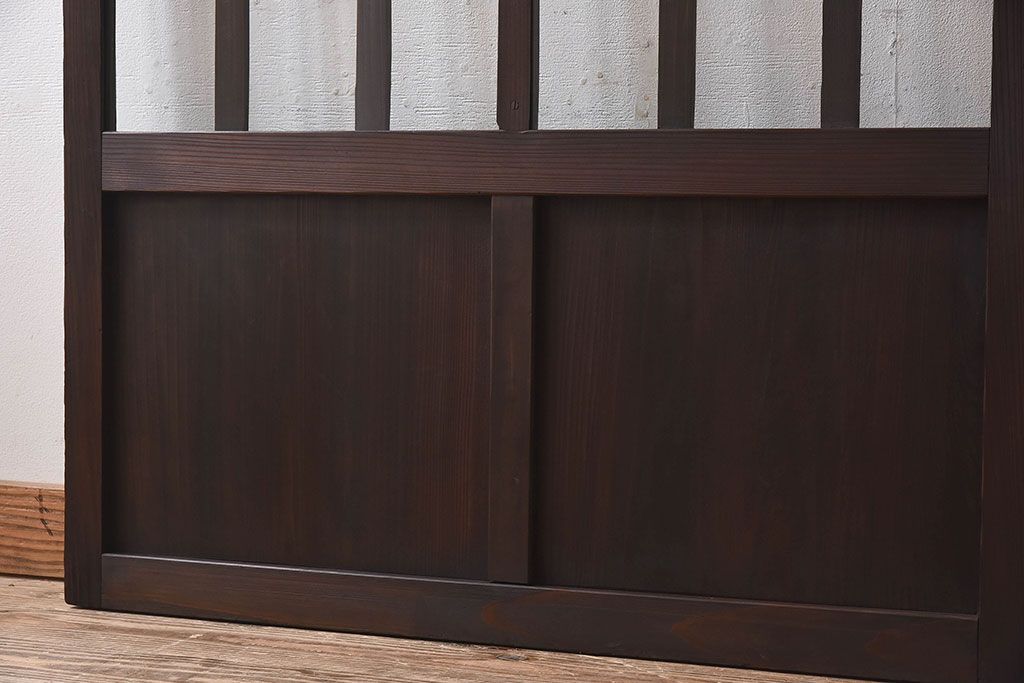 和製アンティーク　クリアガラス　すりガラス　モダンな雰囲気漂うガラス戸2枚セット(引き戸)です