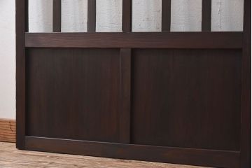 和製アンティーク　クリアガラス　すりガラス　モダンな雰囲気漂うガラス戸2枚セット(引き戸)です