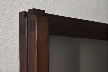 和製アンティーク　クリアガラス　すりガラス　モダンな雰囲気漂うガラス戸2枚セット(引き戸)です