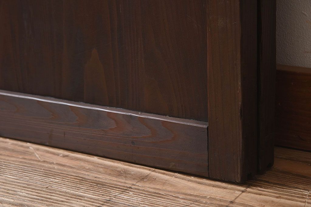 和製アンティーク　クリアガラス　すりガラス　モダンな雰囲気漂うガラス戸2枚セット(引き戸)です