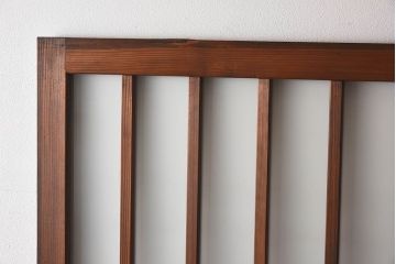 昭和レトロ　クリアガラス　すりガラスが魅力的な　檜材の格子帯戸2枚セット(格子戸、引き戸、ガラス戸、ガラス帯戸)