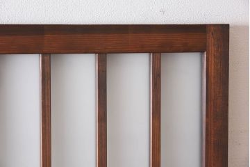 昭和レトロ　クリアガラス　すりガラスが魅力的な　檜材の格子帯戸2枚セット(格子戸、引き戸、ガラス戸、ガラス帯戸)