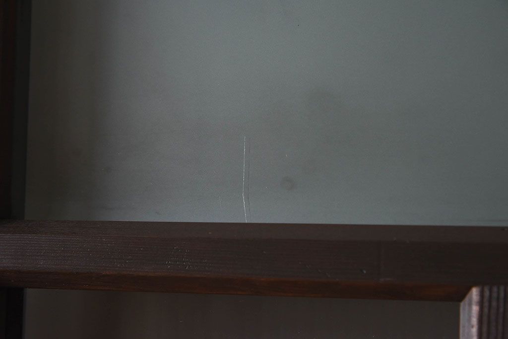 和製アンティーク　すりガラス　クリアガラス　モダンな雰囲気が魅力的なガラス戸2枚セット(建具、引き戸)