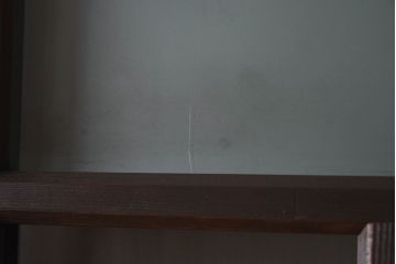 和製アンティーク　すりガラス　クリアガラス　モダンな雰囲気が魅力的なガラス戸2枚セット(建具、引き戸)