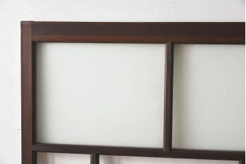 和製アンティーク　すりガラス　クリアガラス　モダンな雰囲気が魅力的なガラス戸2枚セット(建具、引き戸)