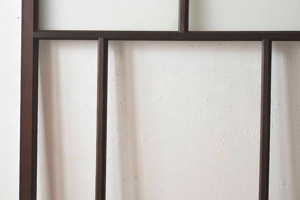 和製アンティーク　すりガラス　クリアガラス　モダンな雰囲気が魅力的なガラス戸2枚セット(建具、引き戸)