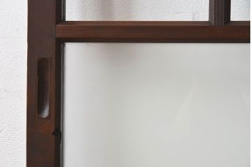 和製アンティーク　すりガラス　クリアガラス　モダンな雰囲気が魅力的なガラス戸2枚セット(建具、引き戸)